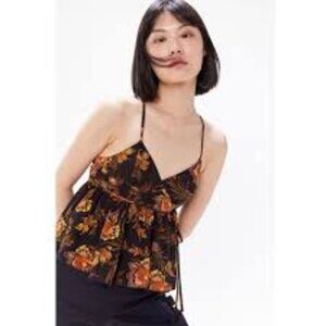 NWT UO Gracey Plunging Peplum Wrap Top - Size Large